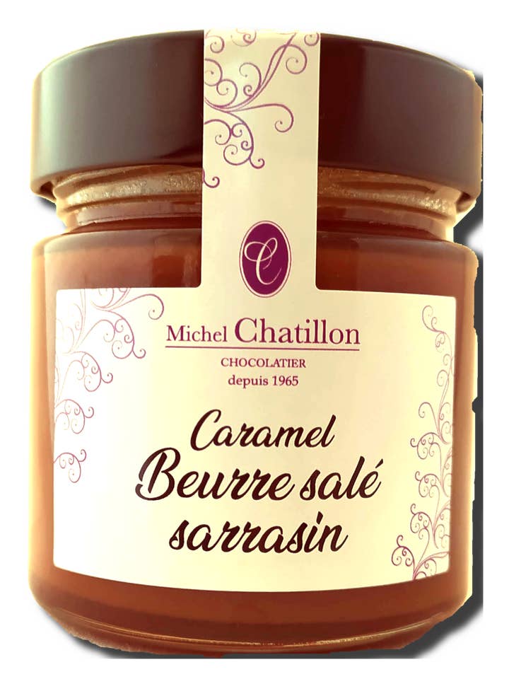 Salted butterscotch cream with roasted buckwheat 250g for wholesale by SASU MICHEL CHATILLON