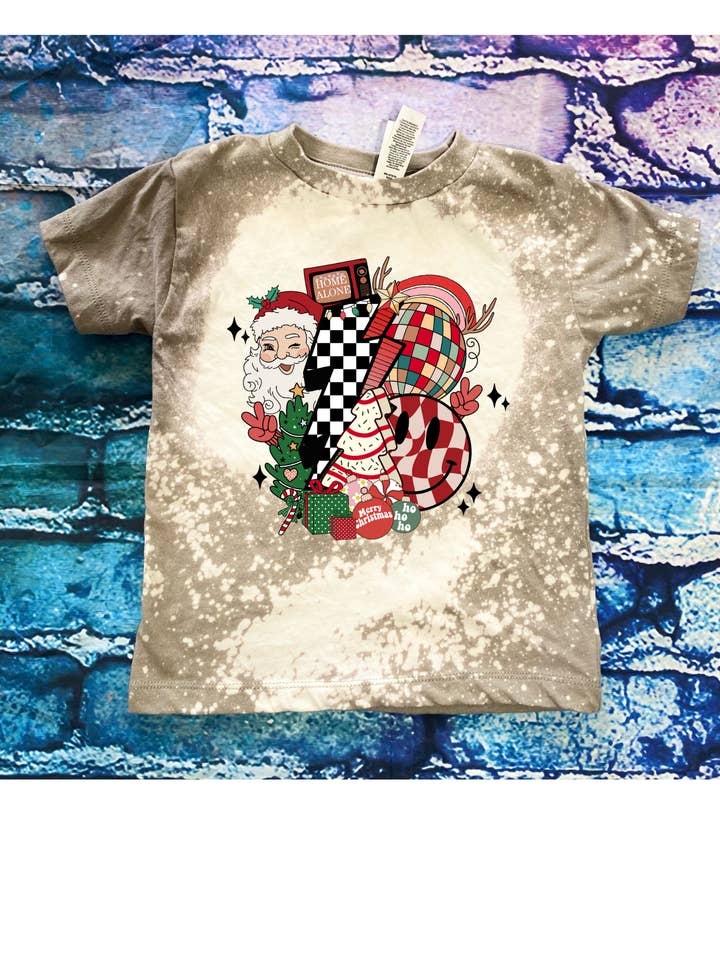Tiny trendz teez - Wholesale Screen Printed T-Shirt - Kids - Retro christmas bleached kids tee