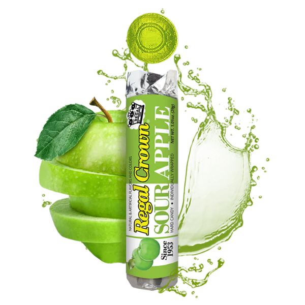 I Got Your Candy - Wholesale Hard Candy - Regal Crown Sour Apple Rolls 1.01oz - 24ct3