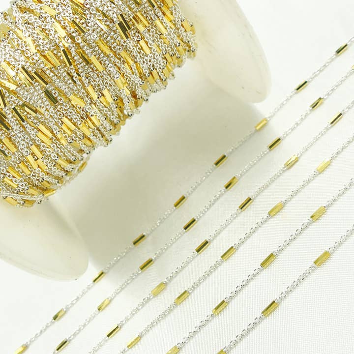 Jewels & Chains - Wholesale Link & Chain Necklace - Z9GS2. Sterling Silver Satellite Gold Plated Tube Chain3