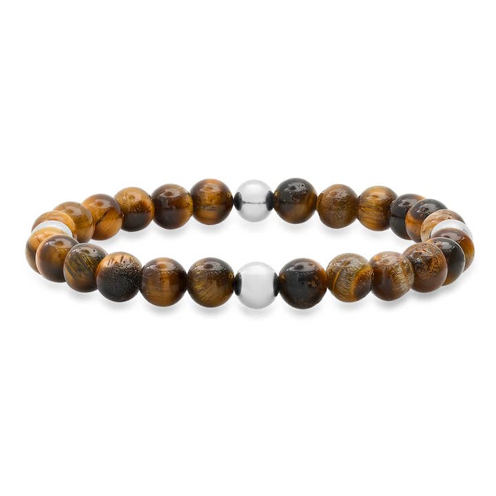 Steeltime NYC – Großhandel Perlenarmband – Steeltime Accent Tiger Eye Perlenarmband für Herren5