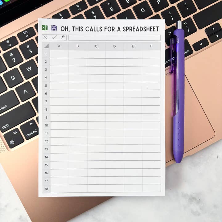 Oh, das erfordert eine Excel-Tabelle Notepad 5x7 für den Großhandel von Jami Creates