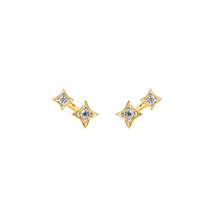 Illuminess™ Gold Vermeil Shooting Star Studs for wholesale by BLOOMTINE | Earth Angel HQ