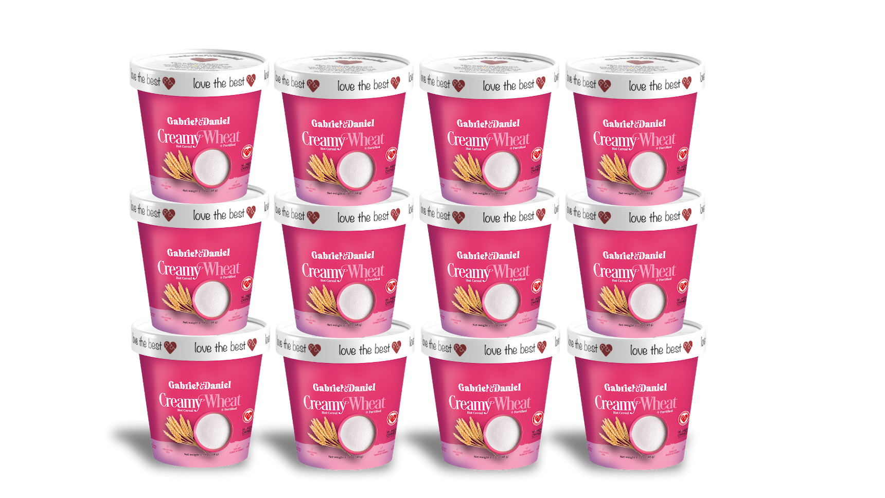 Gabriel & Daniel Wellness Oatmeals - Wholesale Breakfast Cereal - Organic SS Instant Creamy Wheat Hot Cereal - 12 pack1