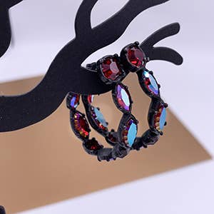 Large Crystal Hoop Earrings for wholesale by Fizz