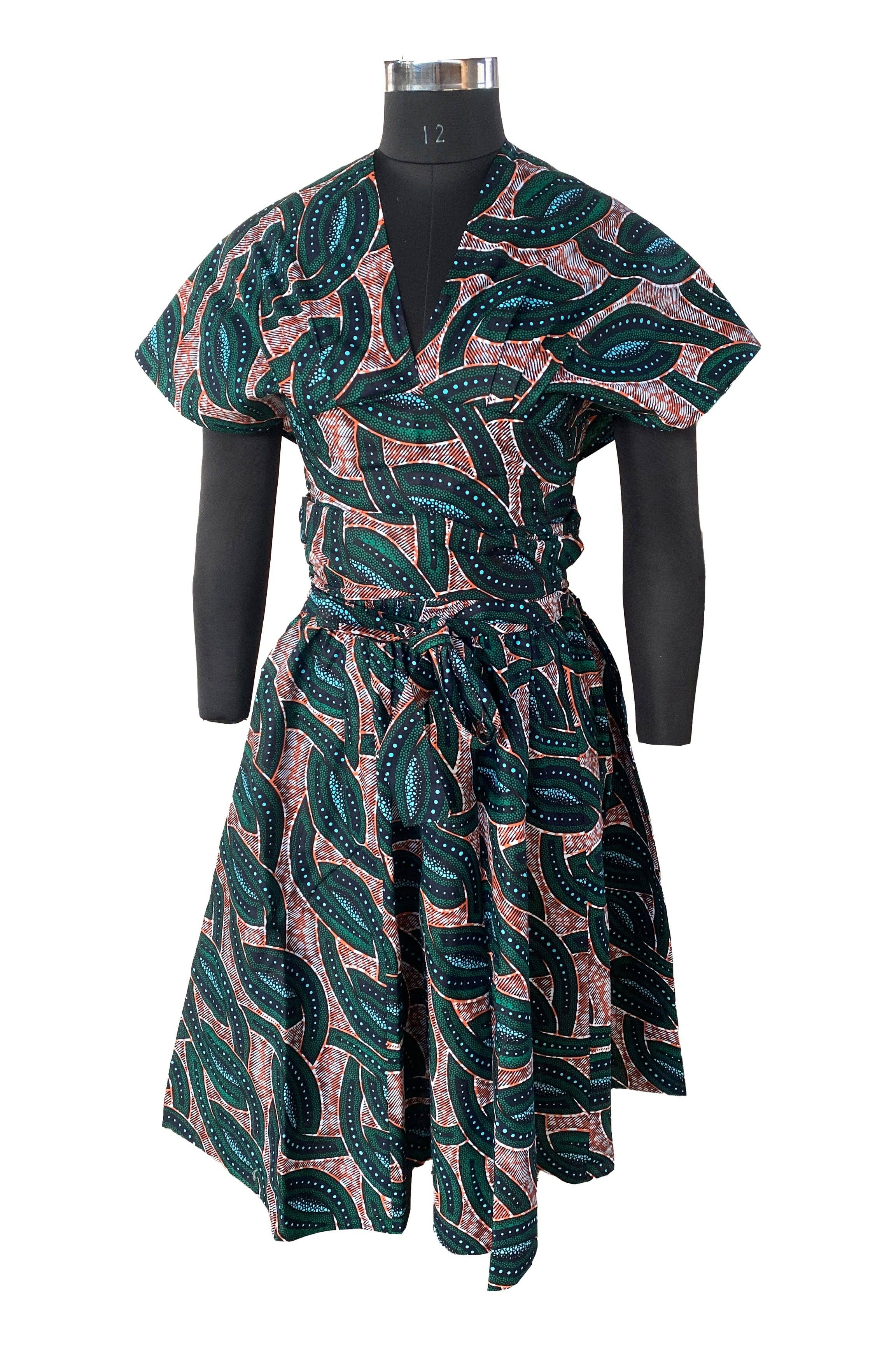 Satsuma Wholesale - Wholesale Top & Skirt Set - Women's - African Women Ankara Casual Infinity Top & Midi Skirt Set0