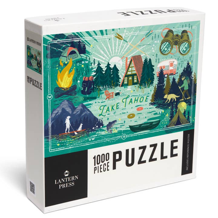 PUZZLE DE 1000 PIÈCES Lake Tahoe, série Lake Life, collage pour la vente par Lantern Press