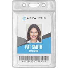 Everyday Supply Co - Wholesale Badge Accessory - Women's - Advantus Clear Vinyl ID Badge Holders, 50 Pack, Vertical