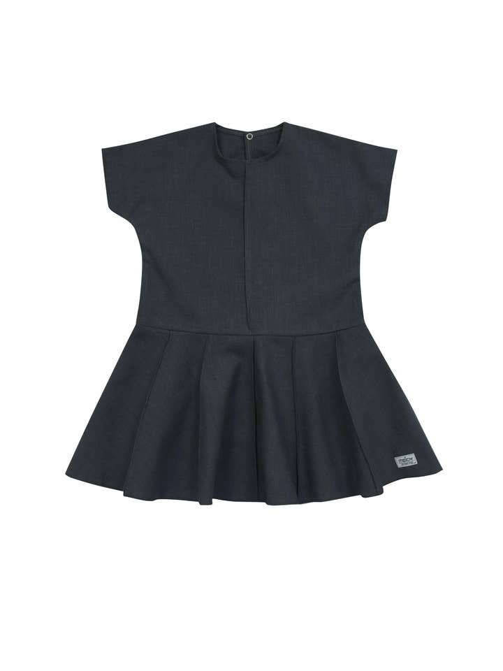 Ramie Baby/Kid Kjole - Charcoal for engroshandel hos Mellow