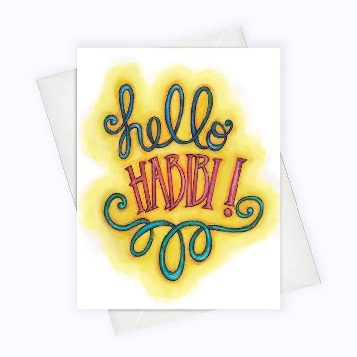 HELLO HABIBI KORT | Arabiska Kärlek hälsningskort för wholesale av About A Cloud Stationery & Gifts
