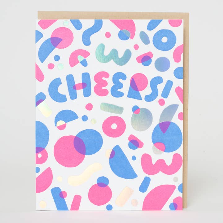 Egg Press Manufacturing - Wholesale Everyday Greeting Card - Confetti Cheers Letterpress Greeting Card by Hello!Lucky0