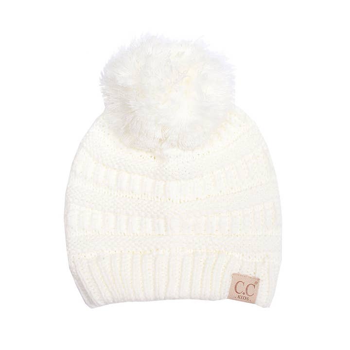 Hana - Wholesale Beanie - Kids - C.C Kids Solid Knit Pom Beanie6