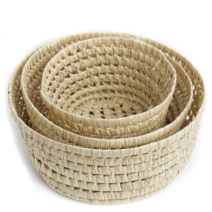 High crafty – wholesale Basket – Handcrafted Simple Round Basket – Natural Palm – Christmas 1