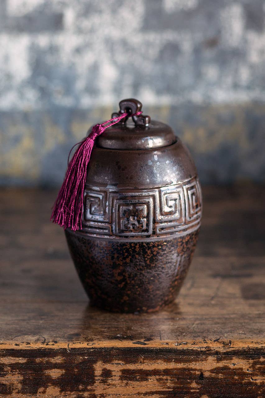 Vagabond Vintage - Wholesale Decorative Jar - Ceramic Tea Jar with Tassel3