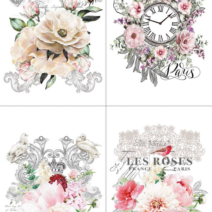 Les Roses II - Decor Transfer for wholesale by Hollow Supply LLC