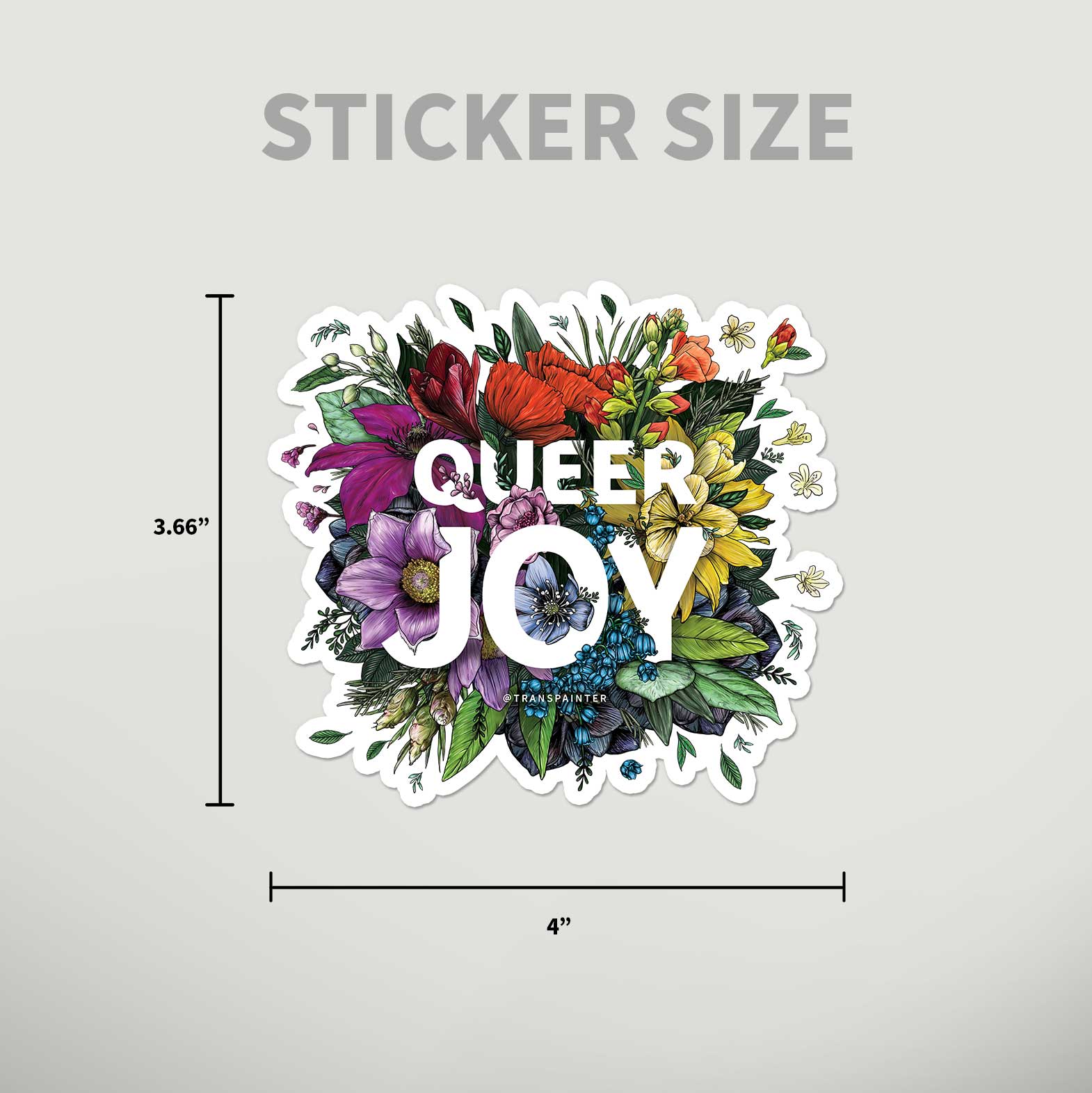 Transpainter - Wholesale Sticker - Queer Joy Bumper Sticker | Rainbow Pride | LGBTQ Gifts1
