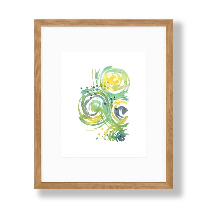 Abstract Circles - Turquoise Art Print for wholesale by Kathryn Voss Design