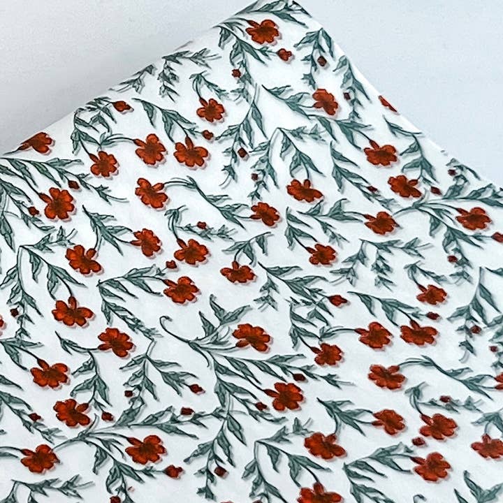 Tissue Paper 500 Sheets 62x86cm JAZMIN Vintage Green/Orange for wholesale by CHIC&PAPER