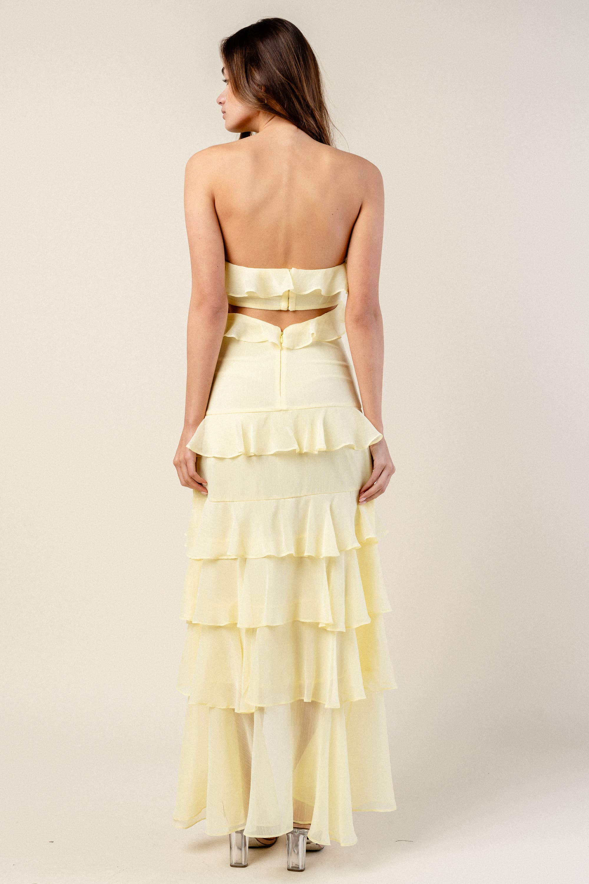 BEIVY & COLLABO – wholesale Klänning - Dam – BD12806K / YORYU CHIFFONG VOLANGLAGER MAXIKLÄNNING12