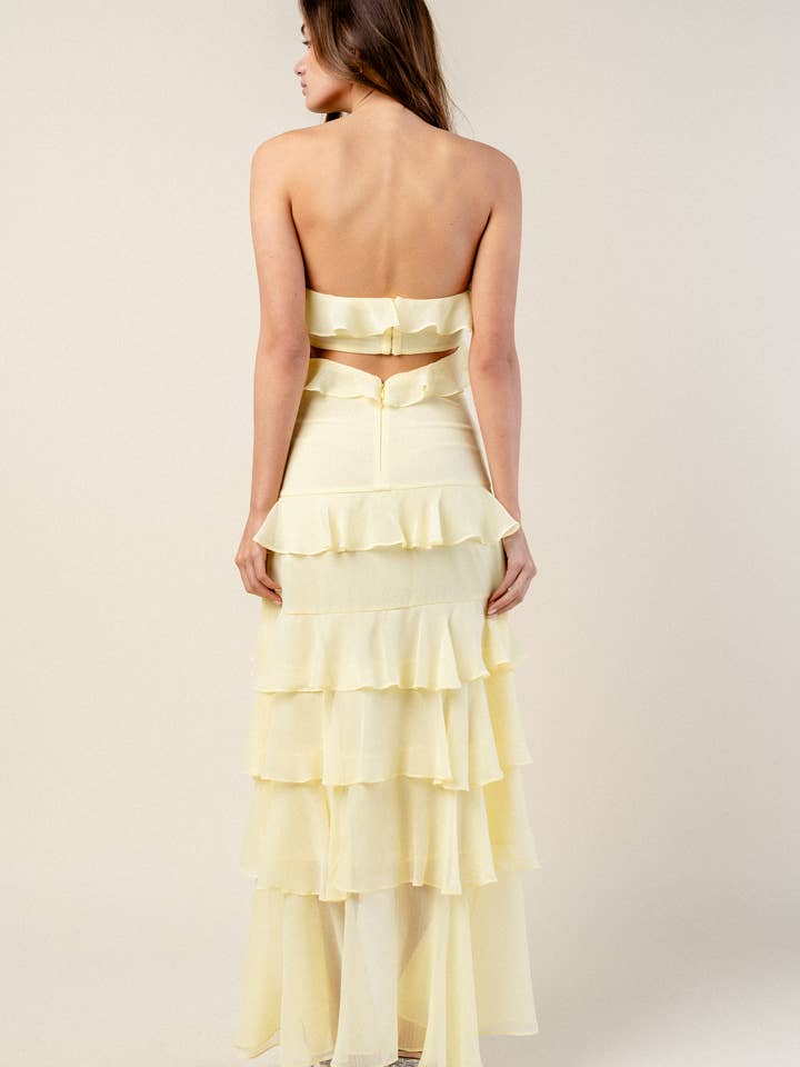 BEIVY & COLLABO – wholesale Klänning - Dam – BD12806K / YORYU CHIFFONG VOLANGLAGER MAXIKLÄNNING12