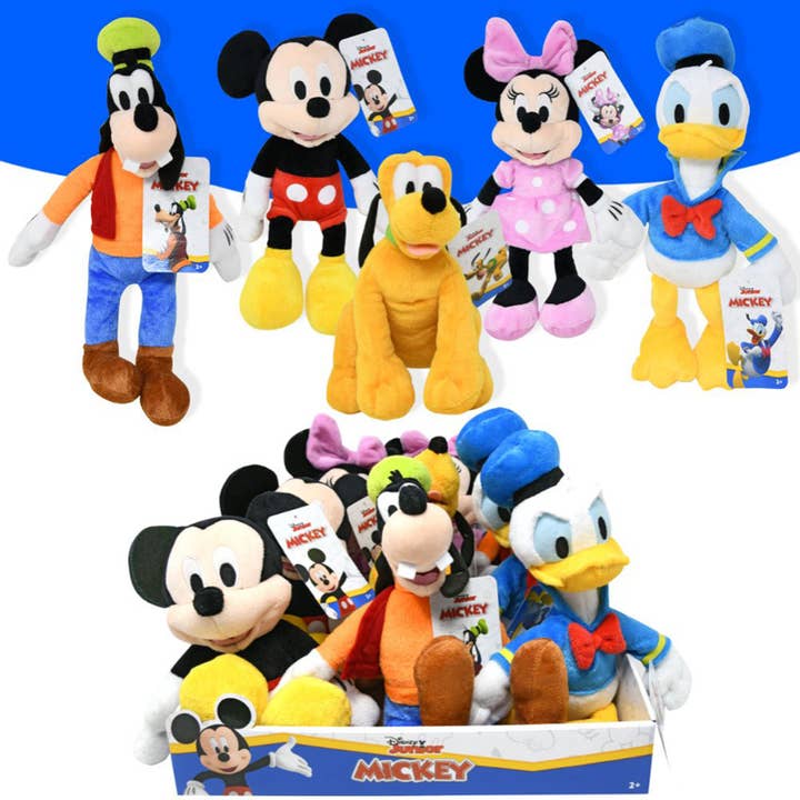 Disney Mickey & Friends Peluche 11" avec étiquette dans PDQ pour la vente par Deluxe Import Trading