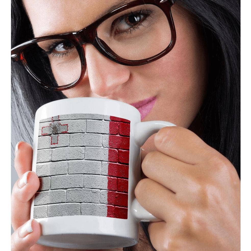 3dRose - Wholesale Coffee Mug - 3dRose, National flag of Malta painted onto a brick wall Maltese, Mug9