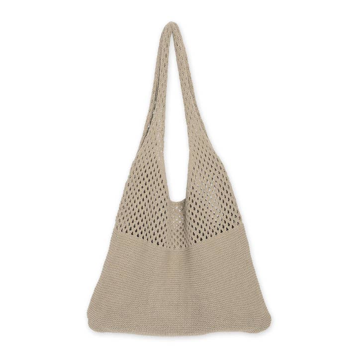 Knit Market Tote - Beige for wholesale by Hadley Wren