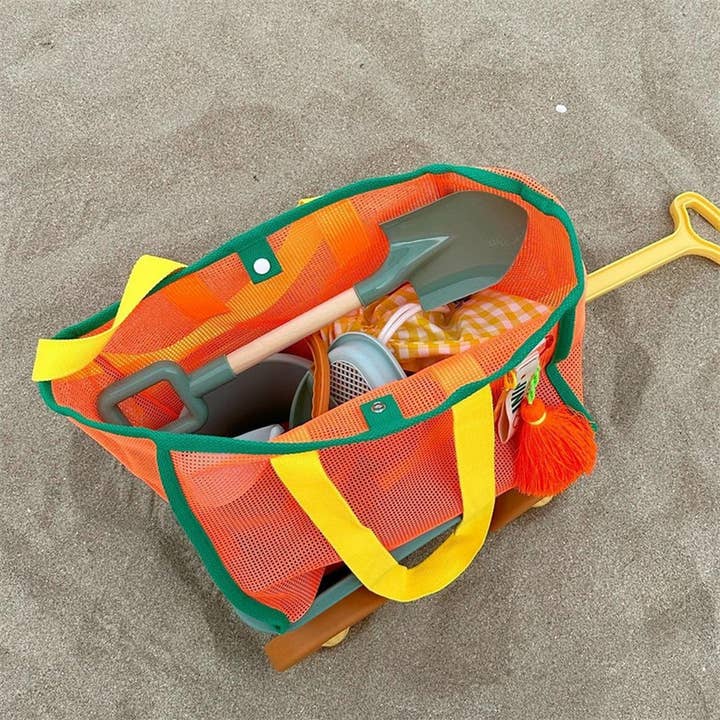 ACCITY - Wholesale Beach Bag - MESH CONTRAST COLOR BEACH TRAVEL STORAGE BAG_CWAB1916