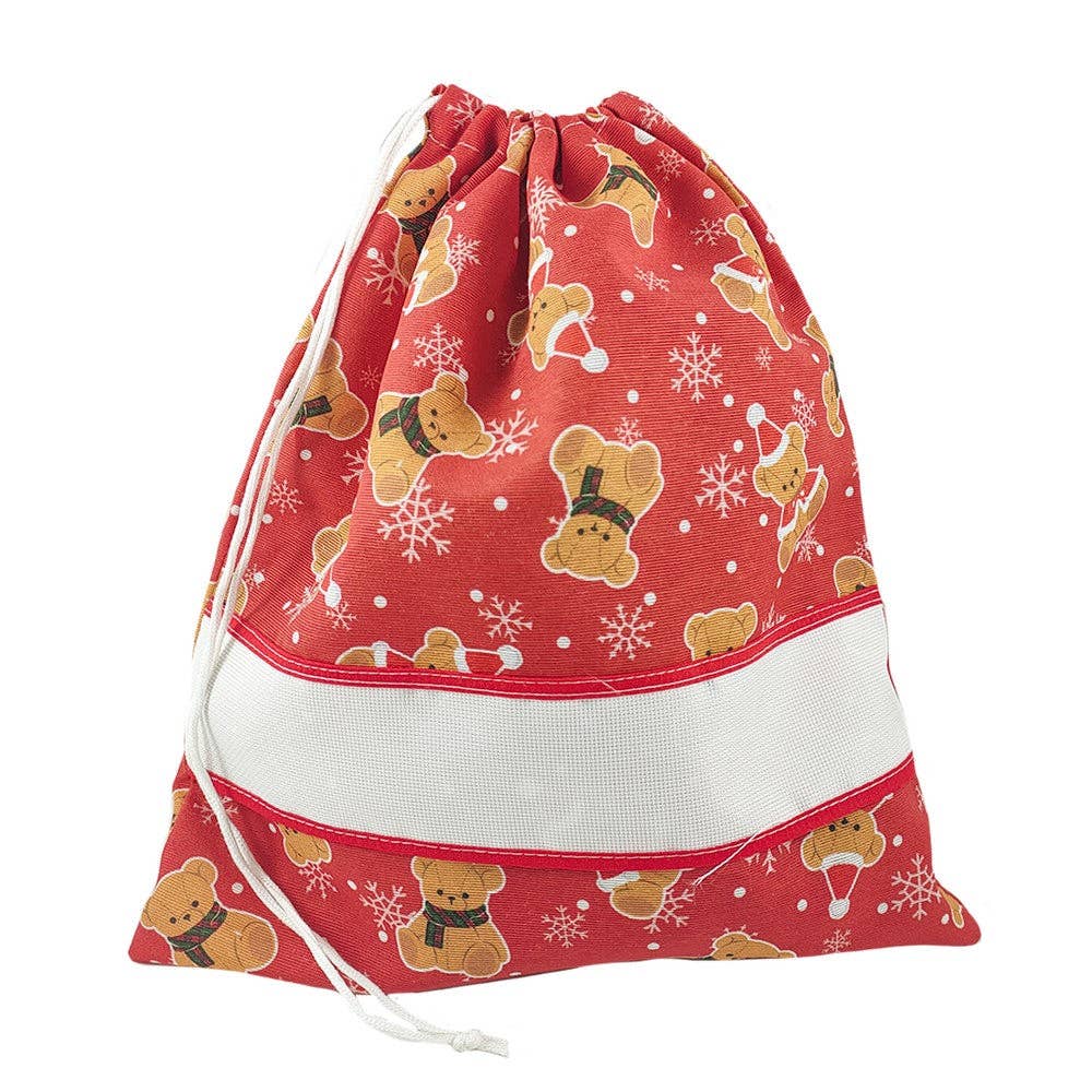 Almatex srl - Wholesale Christmas decoration - DANCER gift bag cm.32x37 in printed canvas with embroidery insert1