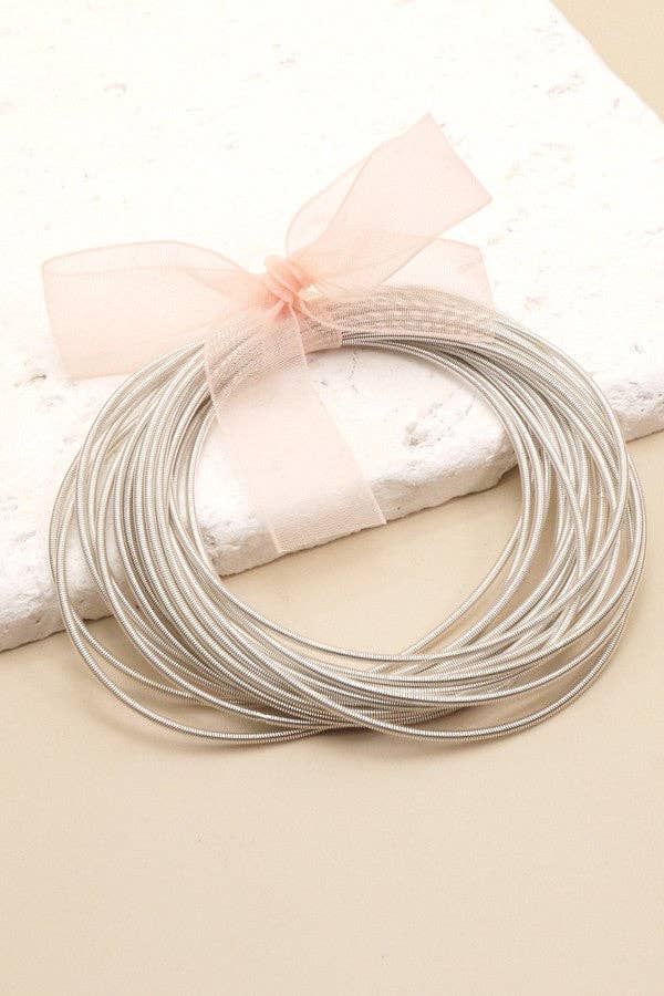 JOSSLYN by wall to wall - Wholesale Jewelry Set - Guitar String Bracelets -20pcs set | 40B1003