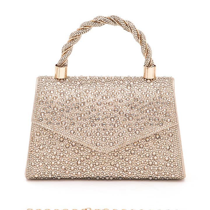 Artini Accessories - Wholesale Clutch Bag - Women's - Statement Rhinestone Top Handle Clutch Bag