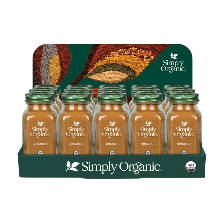Simply Organic - Wholesale Dried Spice - Organic Cinnamon, Countertop Display, 8.8 lb, 15 Ct.