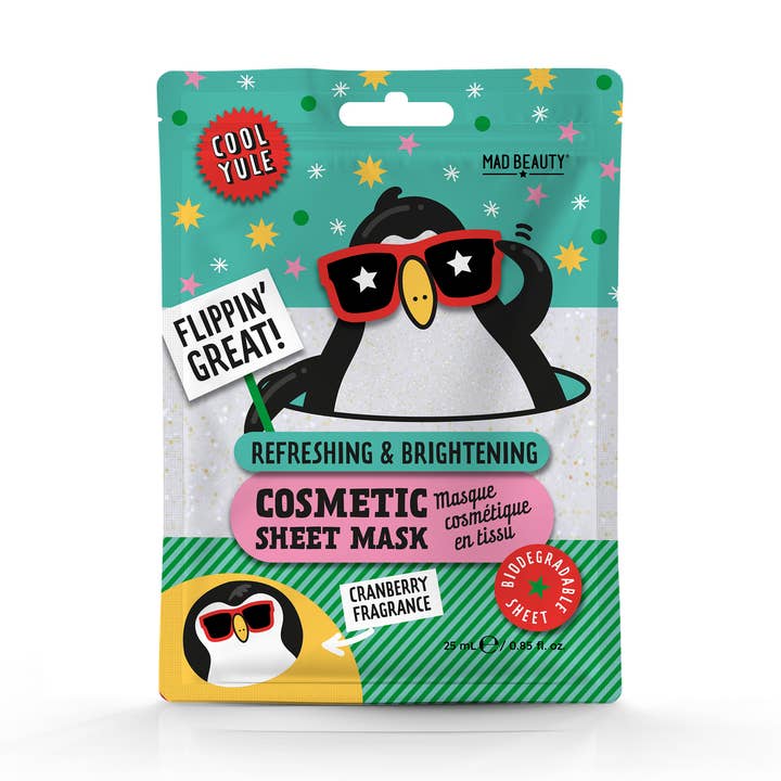 Mad Beauty Cool Yule Penguin Cosmetic Sheet Mask for wholesale by Mad Beauty