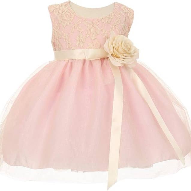 Baby Girls Two-Tone Lace Tulle Flower Dress with Corsage and other Purchase Wholesale bobine tulle. Free Returns & Net 60 Terms on Faire trending on Faire.