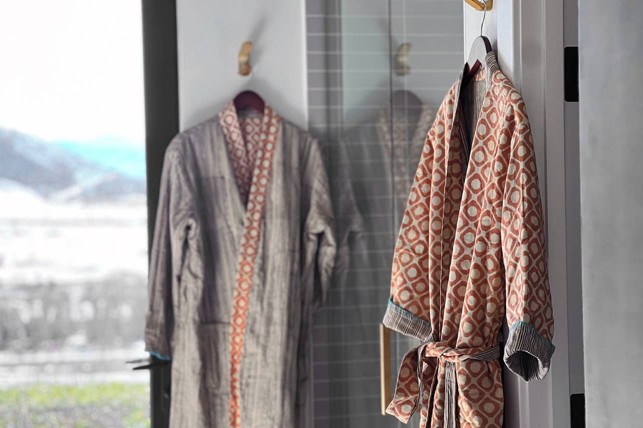 Verve Culture - Wholesale Robe - Unisex - Block Print Reversible Robe3