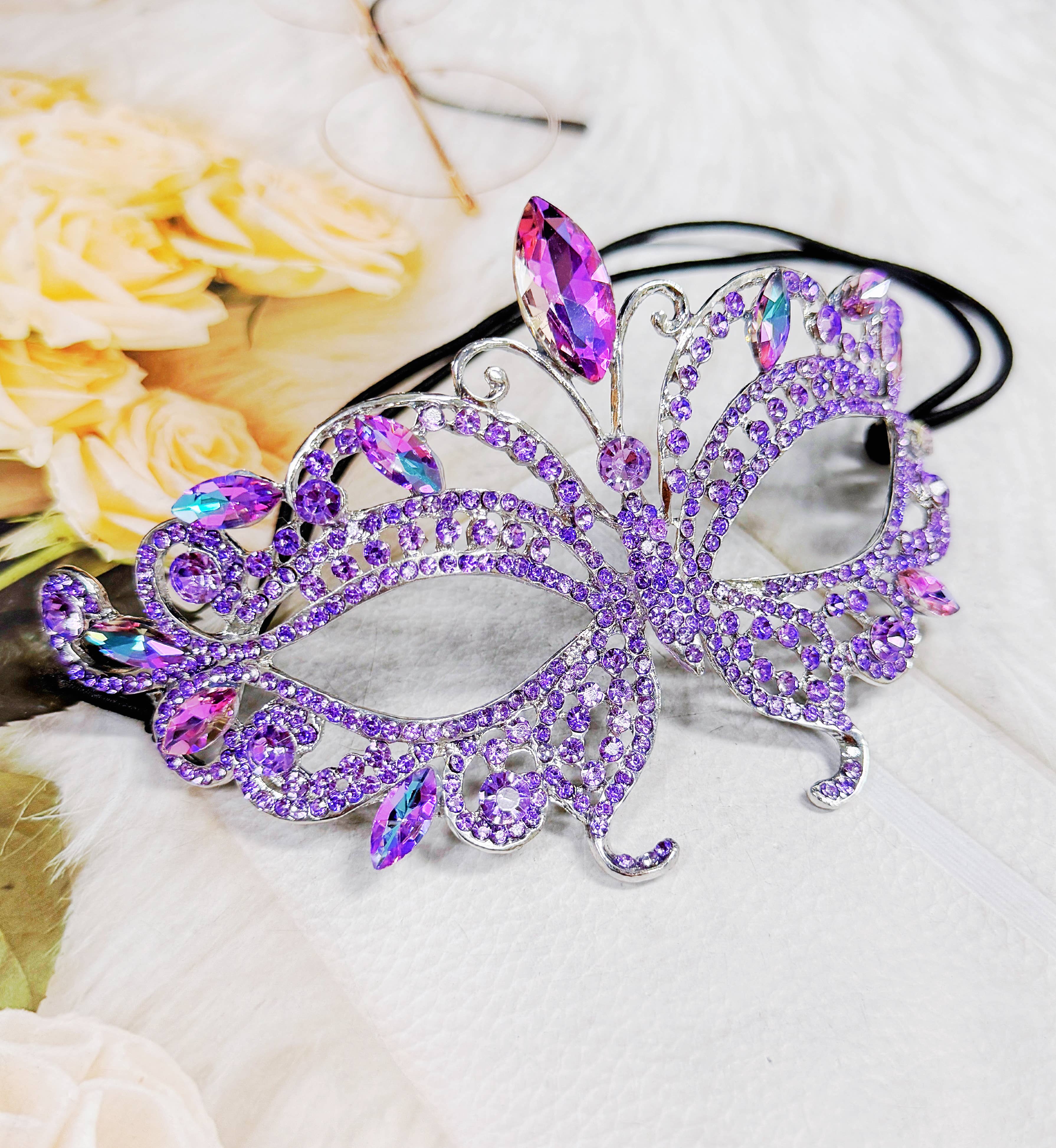Happy Dream Gifts - Wholesale Costume - Women's - Purple Masquerade Ball Mask, Theatrical Mask, Silver Mask1