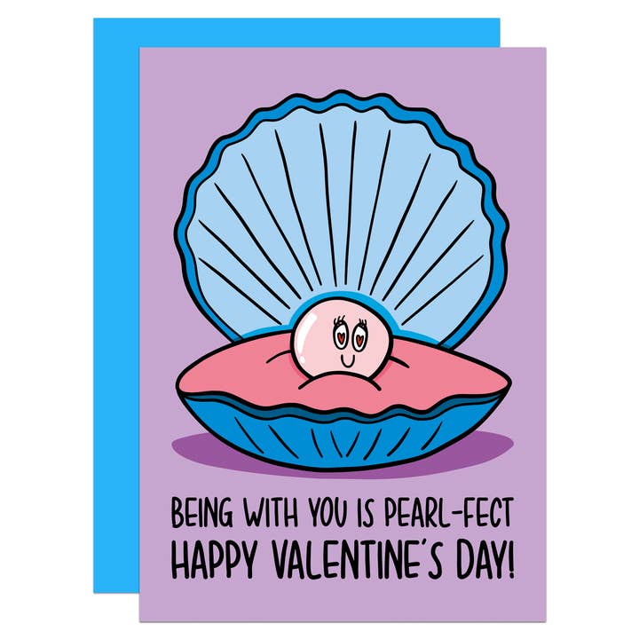 Pearl Pun Valentine's Day A6 Card for wholesale by TeePee Creations