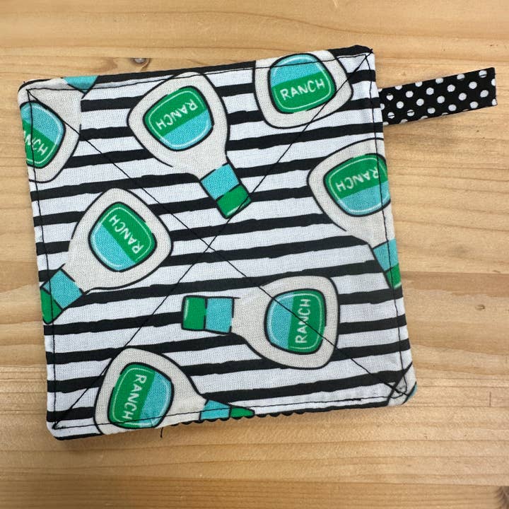 Ranch Dressing Print Fabric Jar Opener For Your Kitchen for wholesale by Craftinista Girl