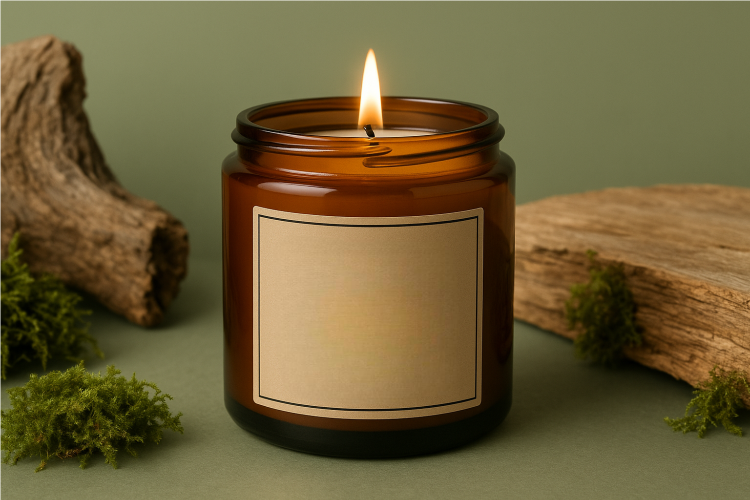 LA BOUGIE HERBIVORE - Wholesale Jar/Filled Candle - White Label Scented Candle – 140g Amber Glass1