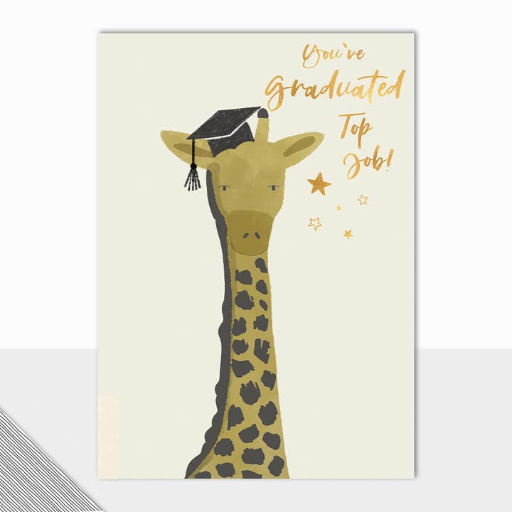 Reino - Parabéns pela Graduação - Cartão de Graduação - Design de Girafa por atacado de Laura Darrington Design Ltd