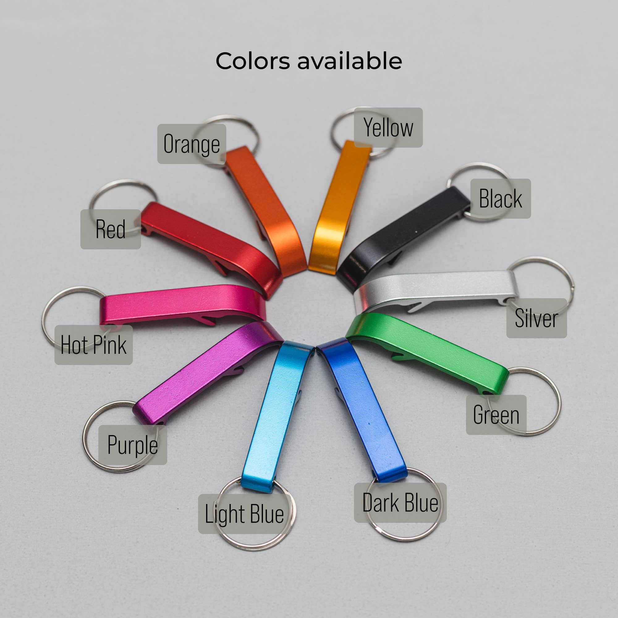 Famgraving - Vendita all'ingrosso Portachiavi - Unisex - Set all'ingrosso di apribottiglie con portachiavi in alluminio inciso personalizzato7