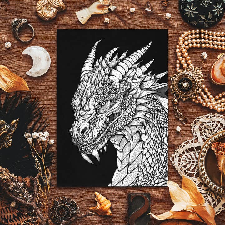 Storm Dragon - Impression artistique giclée pour la vente par Print is Dead