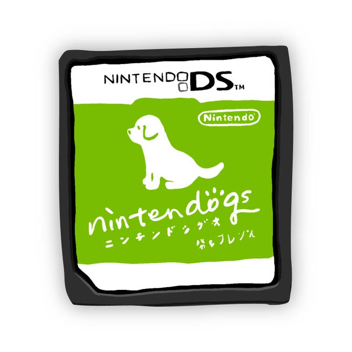 Sticker Nostalgia Dog Game Cartridge for wholesale by Copper & Print