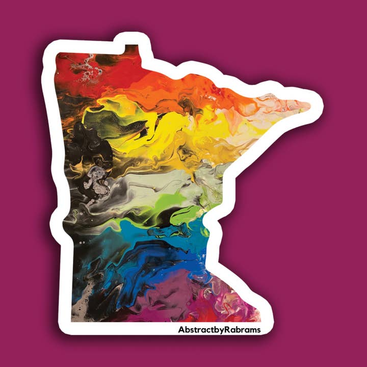 AbstractbyRabrams - Wholesale Sticker - LGBTQ Minnesota State Sticker - Trans Pride Progress Pride2