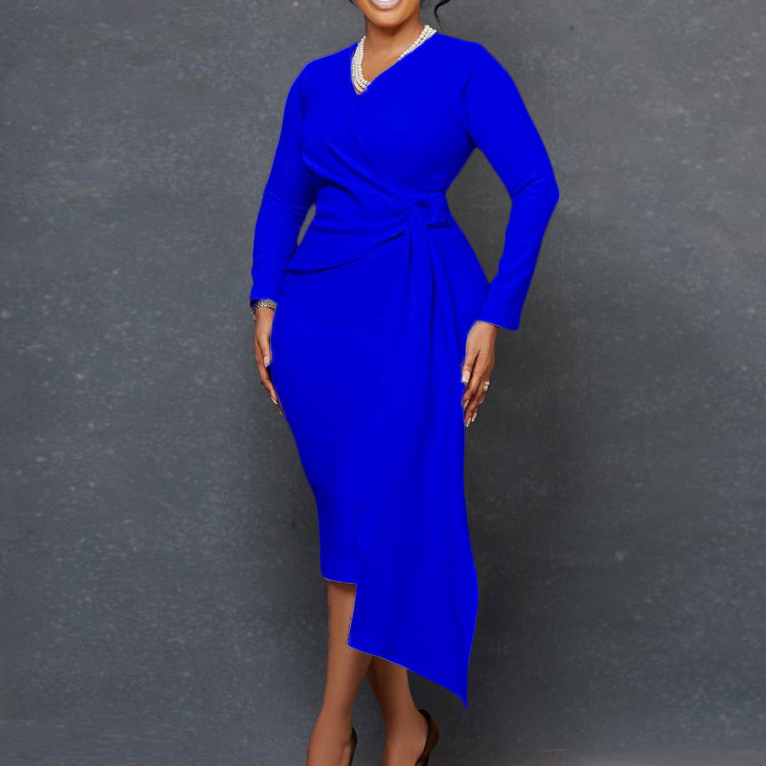 HIDDENBRAND - Wholesale Dress - Women's - long sleeve pencil dress formal dress19