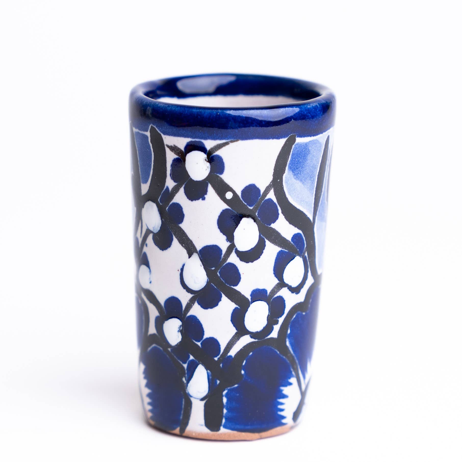 MEXTEQUIL - Wholesale Shot Glass - Talavera Shot Glass Set with Salt Dish & Tray - 2 Oz -Blue1