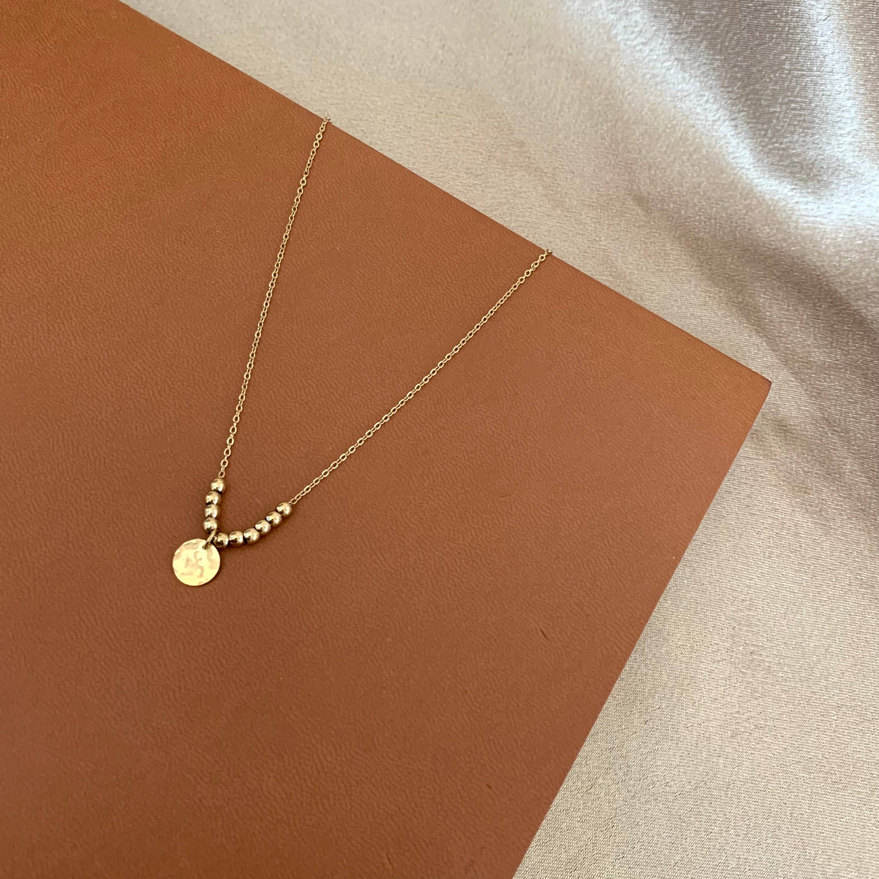 Victoire Collection - Wholesale Pendant/Charm Necklace - Stainless steel necklace, hammered medal pendant1