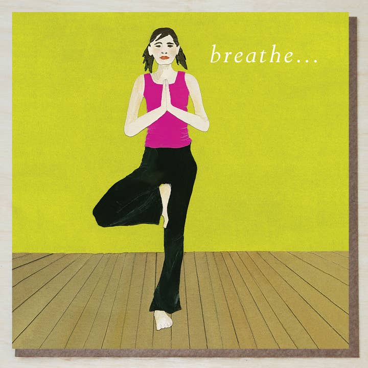 Yoga Card (breathe) for wholesale by Windsock Press