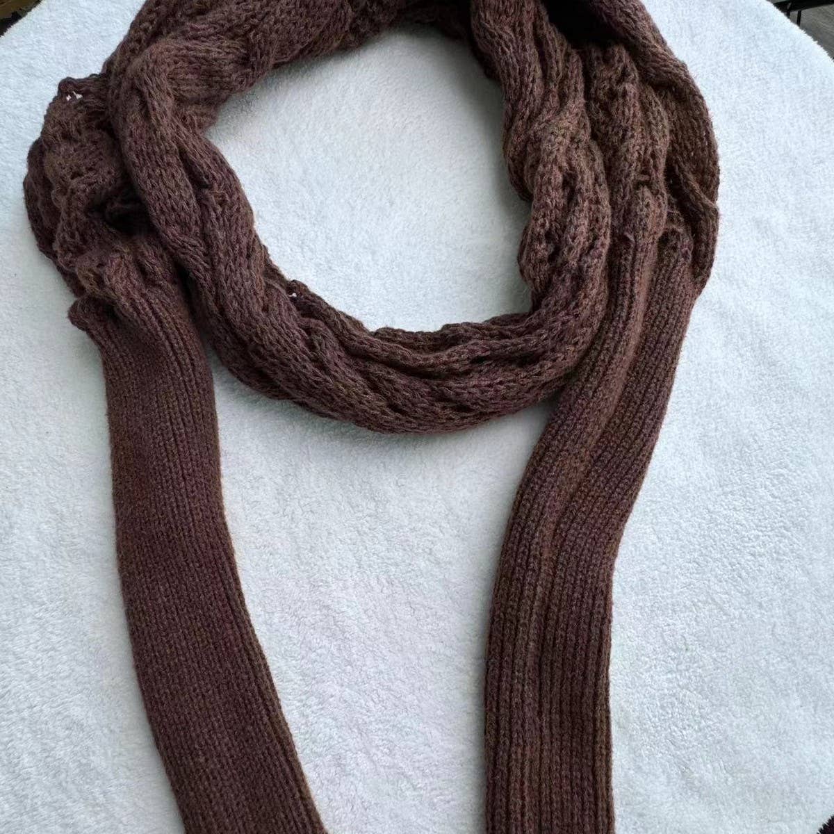 NINEXIS - Vente Écharpe – femme - CWASC1793_ÉCHARPE CREUSE TORSADÉE À COL CHÂLE À MANCHES LONGUES15