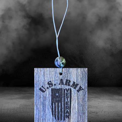 Désodorisant de voiture gravé au laser et découpé, design militaire avec toutes les branches disponibles pour la vente par DK LaserWorx